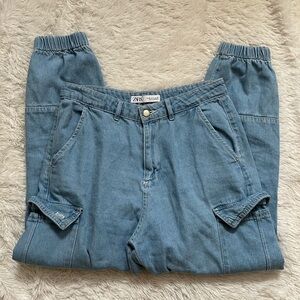 Zara denim cargo jogger